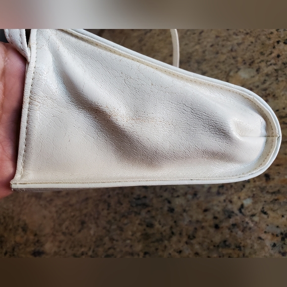 White Genuine Snake Skin and Leather Crossbody Bag Purse - Picture 7 of 13